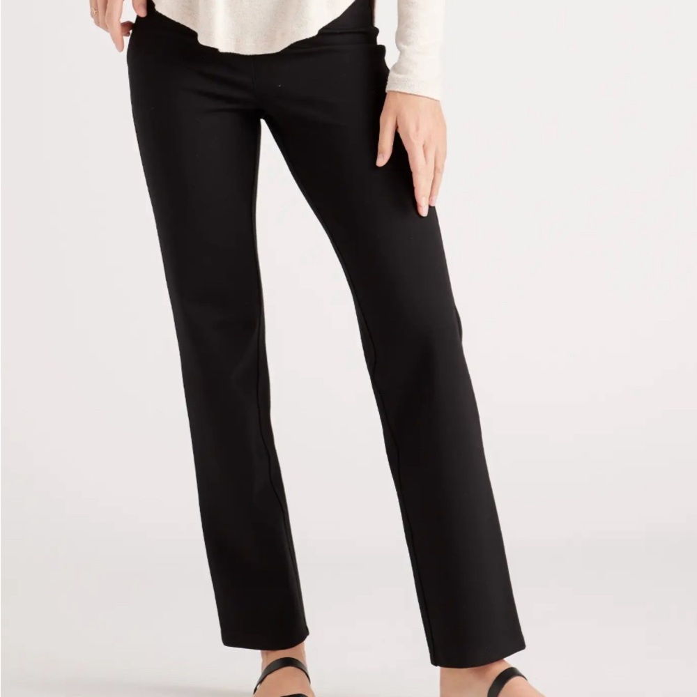 Quince Ultra-Stretch Ponte Straight Leg Pant – Petite NWT Black XS